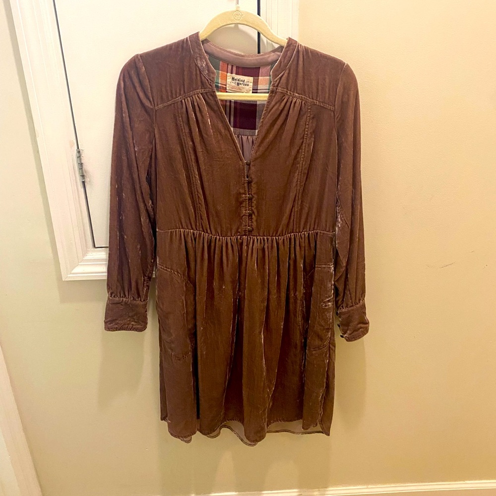 Holding Horses Anthropologie Velvet dress